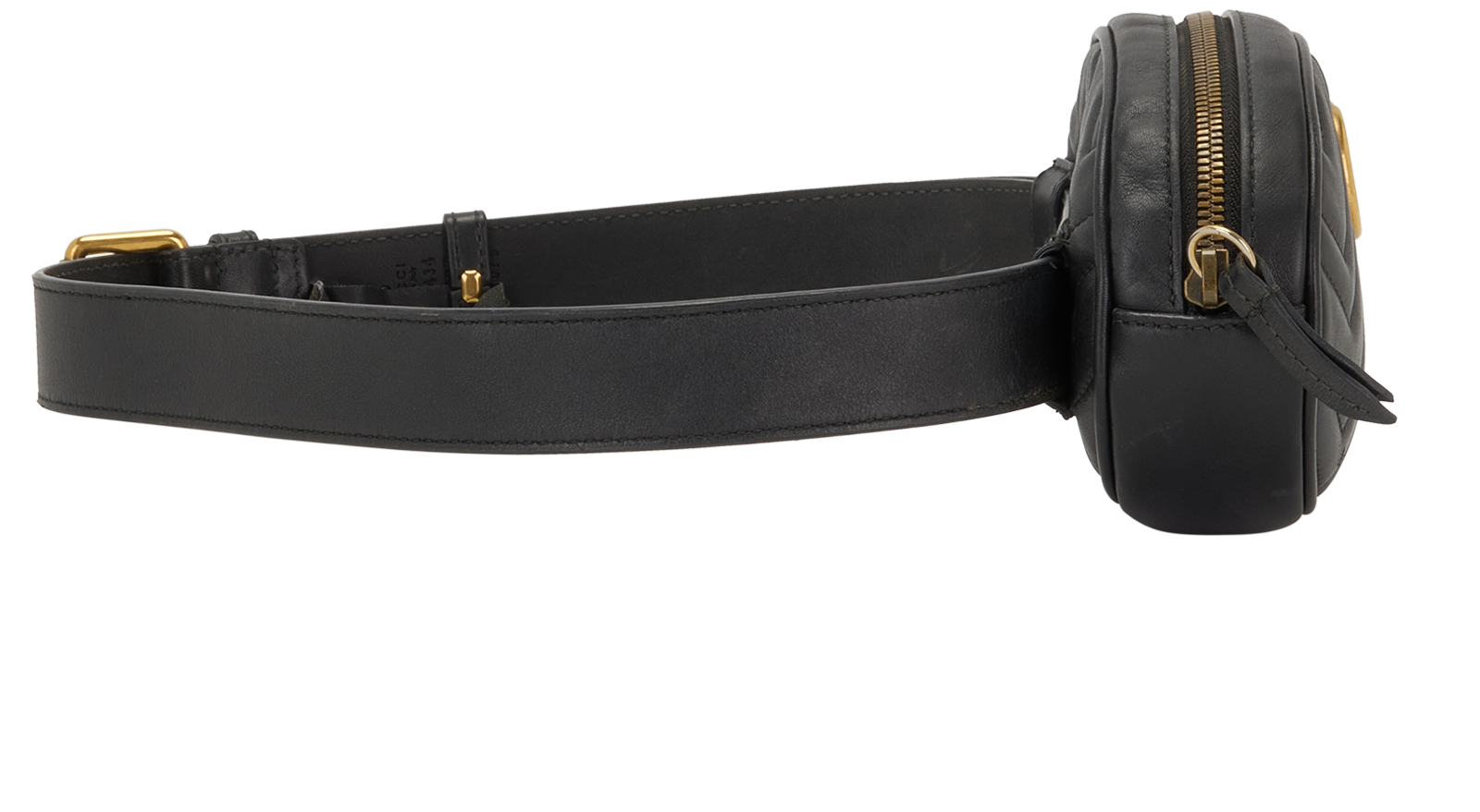 GG Marmont Quilted Belt Bag, &pound;320, Handbags, Black, Leather, Side view